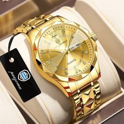 Picture of POEDAGAR New Luxury Quartz Waterproof Date Week Luminous Wristwatch Stainless Steel Men's Watche