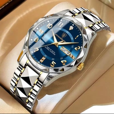 Picture of POEDAGAR New Top Brand Luxury Man Wristwatch Waterproof Luminous Date Week Men Watches Stainless Steel Quartz Men's Watch Male reloj