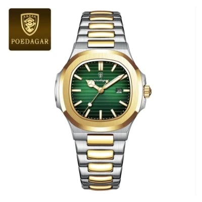 Picture of POEDAGAR 789 Luxury Square Watch for men Waterproof Luminous Date Stainless Steel Quartz men’s