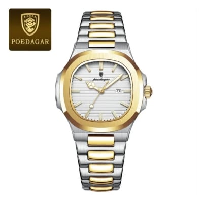 Picture of POEDAGAR 789 Luxury Square Watch for men Waterproof Luminous Date Stainless Steel Quartz men’s