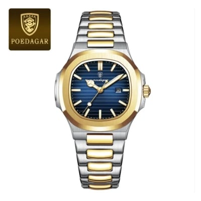 Picture of POEDAGAR 789 Luxury Square Watch for men Waterproof Luminous Date Stainless Steel Quartz men’s