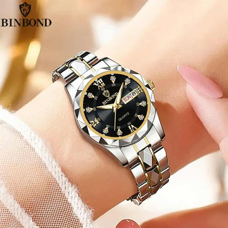 Picture of BINBONG Fashion Women Watches Luxury Ladies Quartz Watch Waterproof Luminous Date Stainless Steel Ladies Watch Girlfriend Gift