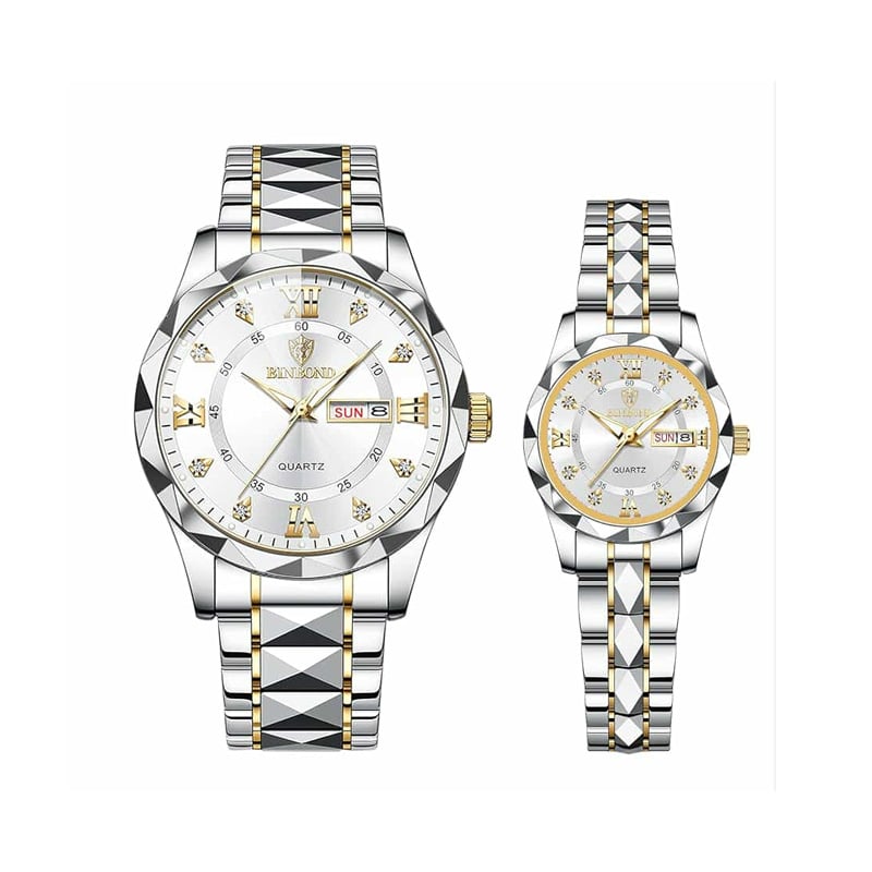 Picture of BINBOND New 2521 Model Relogio Masculino Couple Watch Stainless Steel Luminous Calendar Quartz Watch