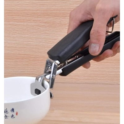 Picture of Stainless Steel Bowl Clip & Dish Clamp | Anti-Heat Pot & Pan Gripper Tong | Multifunction Kitchen Tool for Hot Plates, Bowls & Cooking Utensils - Black
