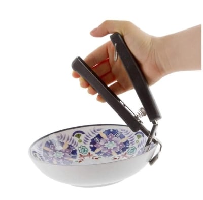 Picture of Stainless Steel Bowl Clip & Dish Clamp | Anti-Heat Pot & Pan Gripper Tong | Multifunction Kitchen Tool for Hot Plates, Bowls & Cooking Utensils - Black