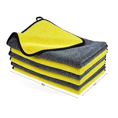 Picture of High Quality Microfiber Double Layer Cleaning Towel (30x30cm) 600gsm | Super Absorbent Car & Bike Cleaning Cloth | Scratch-Free Car Wash & Polishing Towel
