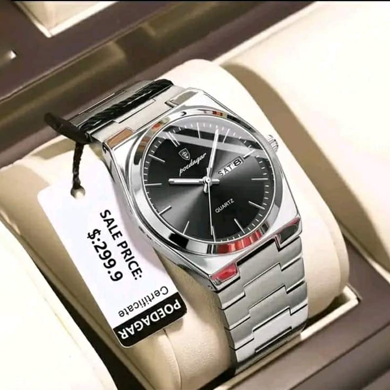 Picture of POEDAGAR 930 Luxury Watch For Men Waterproof Luminous Date Week Stainless Steel Casual Quartz Men's Watch