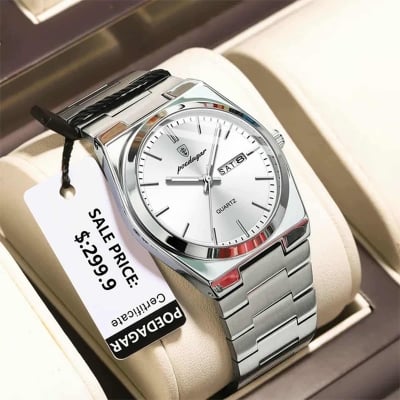 Picture of POEDAGAR 930 Luxury Watch For Men Waterproof Luminous Date Week Stainless Steel Casual Quartz Men's Watch