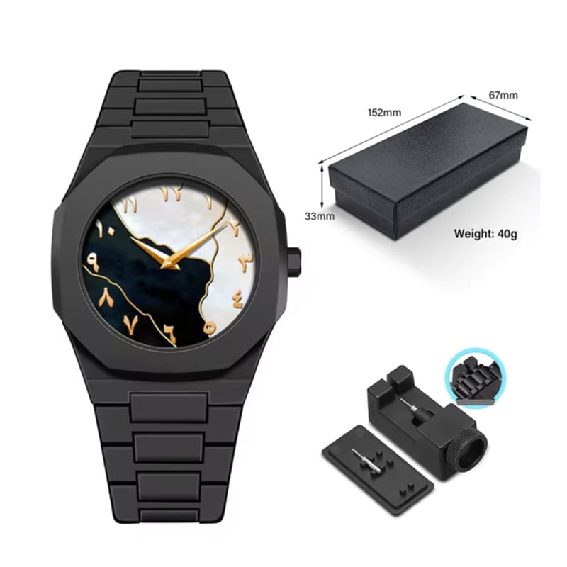 Picture of Aura 2025 New Arabic Aura Watch Black Modern Creative Design  Watch For Men