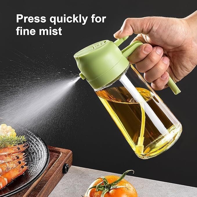 Picture of 2-in-1 Oil Sprayer & Oil Dispenser Bottle 500ml | Glass Cooking Oil Spray Bottle for Kitchen, BBQ, Air Fryer & Salad Dressing