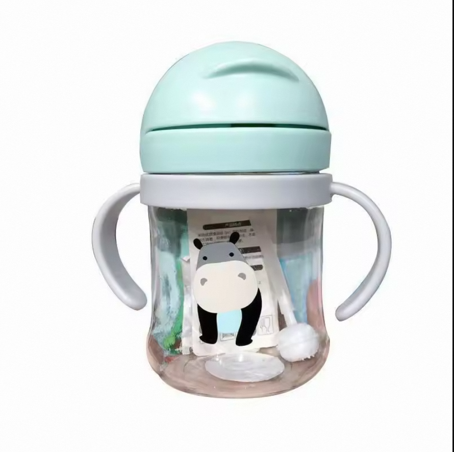 Picture of 250ml Baby Straw Training Cup with Gravity Ball | Anti-Spill Leak-Proof Learning Water Bottle with Handle | BPA-Free Portable Feeding Cup for Toddlers & Kids