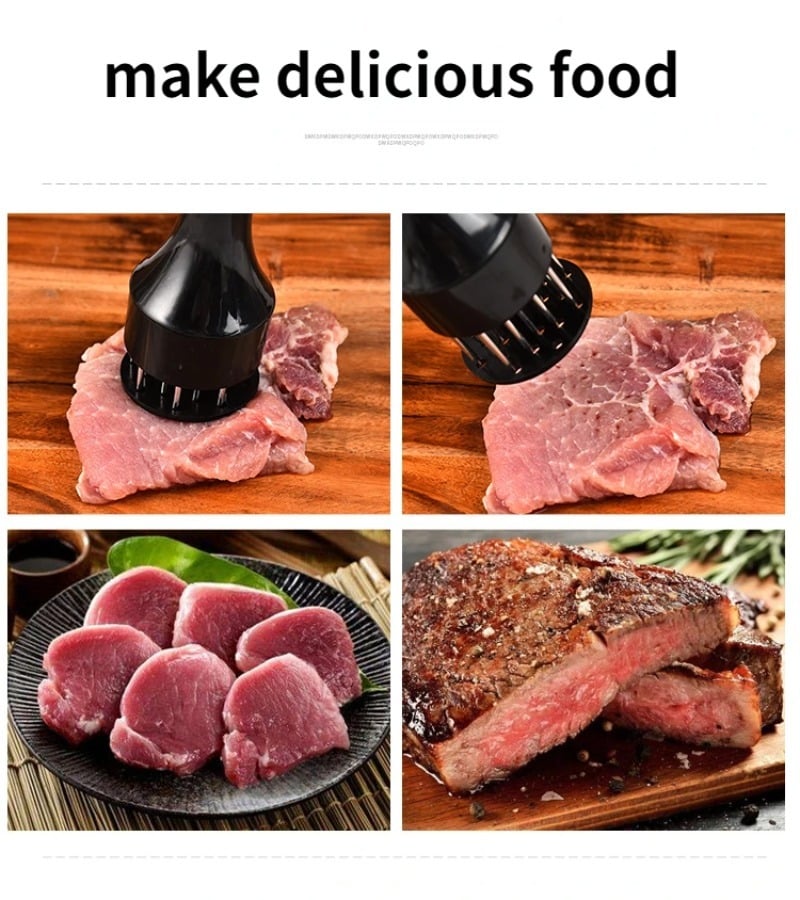Picture of Meat Tenderizer Needle Hammer Tool | Stainless Steel Meat Softener for Beef, Chicken & Mutton | Kitchen Cooking Tool (Multicolor) - Multicolor