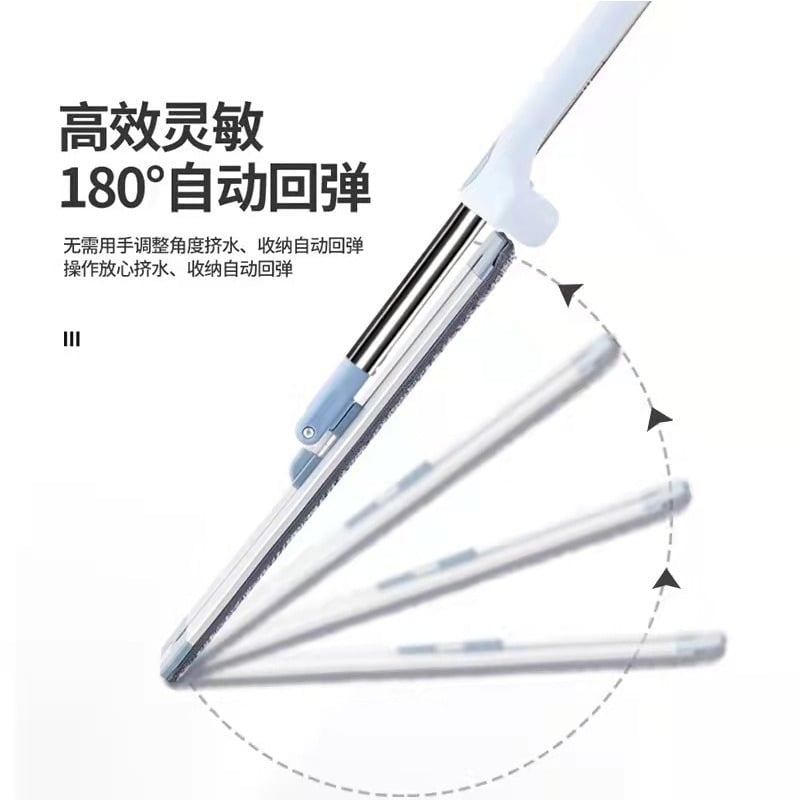 Picture of 42CM Aluminum Alloy Flat Mop | Hands-Free Self-Washing Floor Cleaning Mop | Thick Rod Durable Wet & Dry Mop for Home Kitchen Office | Multi-Color - Multicolor