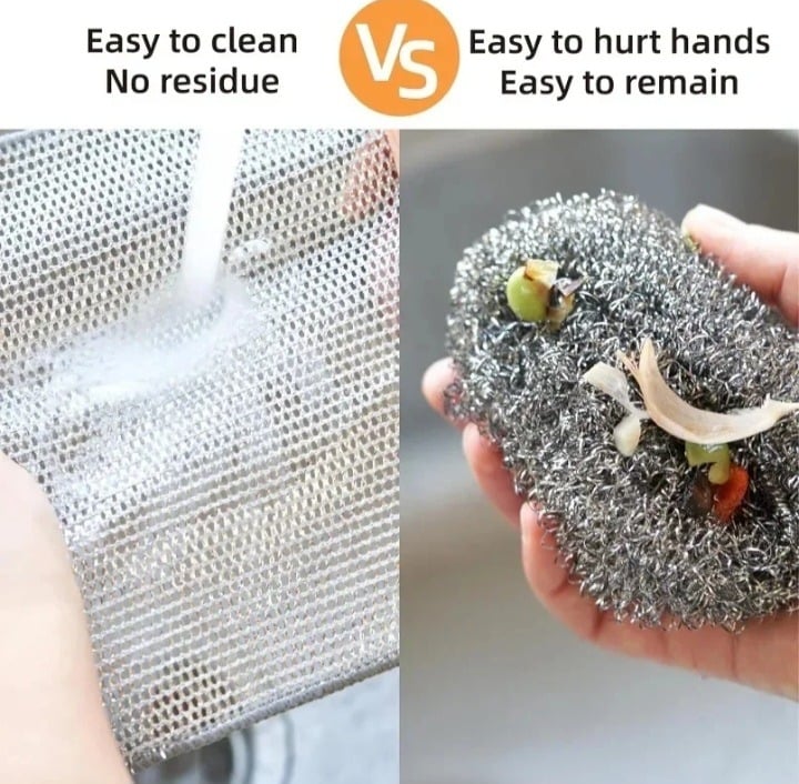 Picture of 10 Pcs Magic Cleaning Cloth Set | Single-Sided Steel Wire Dishwashing Rags | Multi-Purpose Kitchen Cleaning Cloth for Pots, Plates & Utensils - Silver