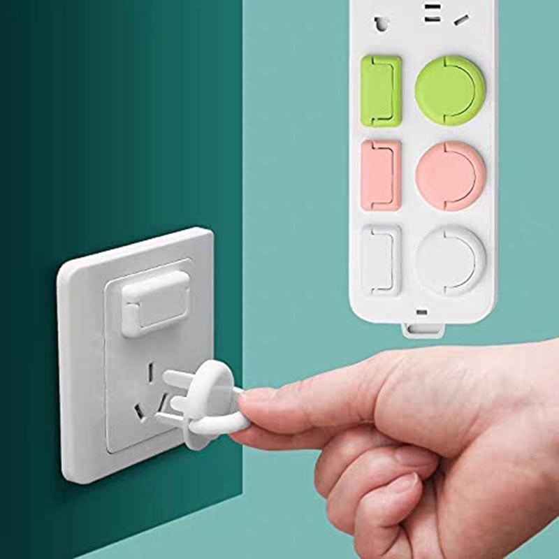Picture of 10 Pcs Baby Safety Socket Cover Protector | Child Anti-Electric Shock Power Outlet Plug Covers | Kids Electrical Socket Safety Protection Caps (Multicolor) - Multicolor