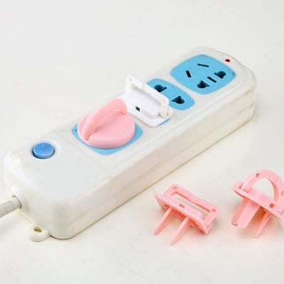 Picture of 10 Pcs Baby Safety Socket Cover Protector | Child Anti-Electric Shock Power Outlet Plug Covers | Kids Electrical Socket Safety Protection Caps (Multicolor) - Multicolor