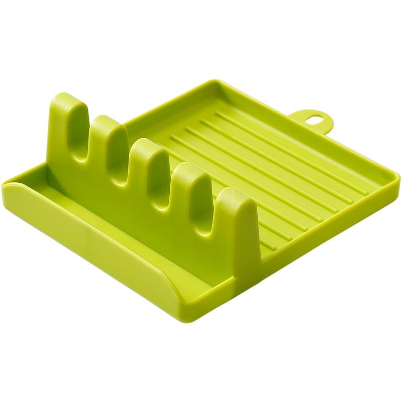 Picture of Plastic Spoon Rest Holder with 4 Slots | Kitchen Utensil Organizer Stand | Heat Resistant Cooking Spoon & Ladle Holder for Kitchen Counter (12.7×14.3×5cm) - Multicolor