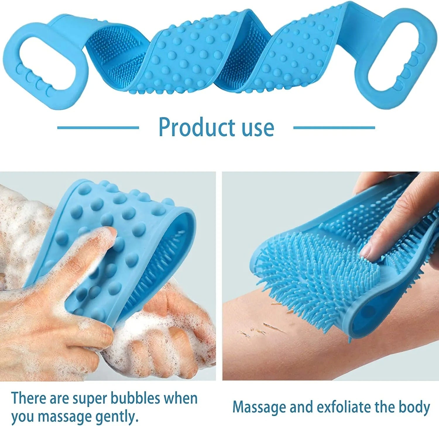 Picture of 1 Pc Silicone Back Scrubber for Shower - Exfoliating & Deep Clean Body Brush, Comfortable Massage (Multicolor) - Multicolor