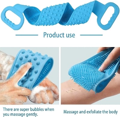 Picture of 1 Pc Silicone Back Scrubber for Shower - Exfoliating & Deep Clean Body Brush, Comfortable Massage (Multicolor) - Multicolor