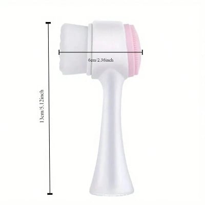 Picture of 3D Double-Head Silicone Facial Cleansing Brush | Manual Face Cleaning & Exfoliating Tool | Soft Silicone Deep Pore Skin Care Brush for Men & Women (Multicolor)