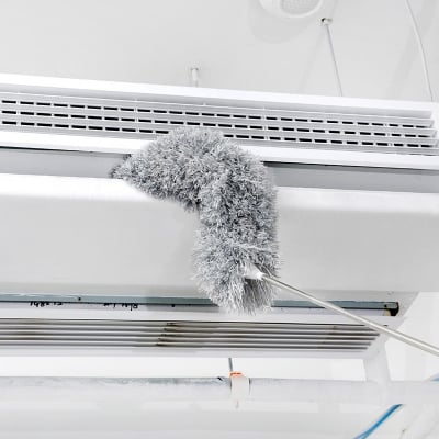 Picture of Extendable Microfiber Duster | Bendable Washable Feather Duster for High Reach Cleaning | Long Handle Dust Cleaner for Ceiling Fan, Furniture & Home Use - Grey