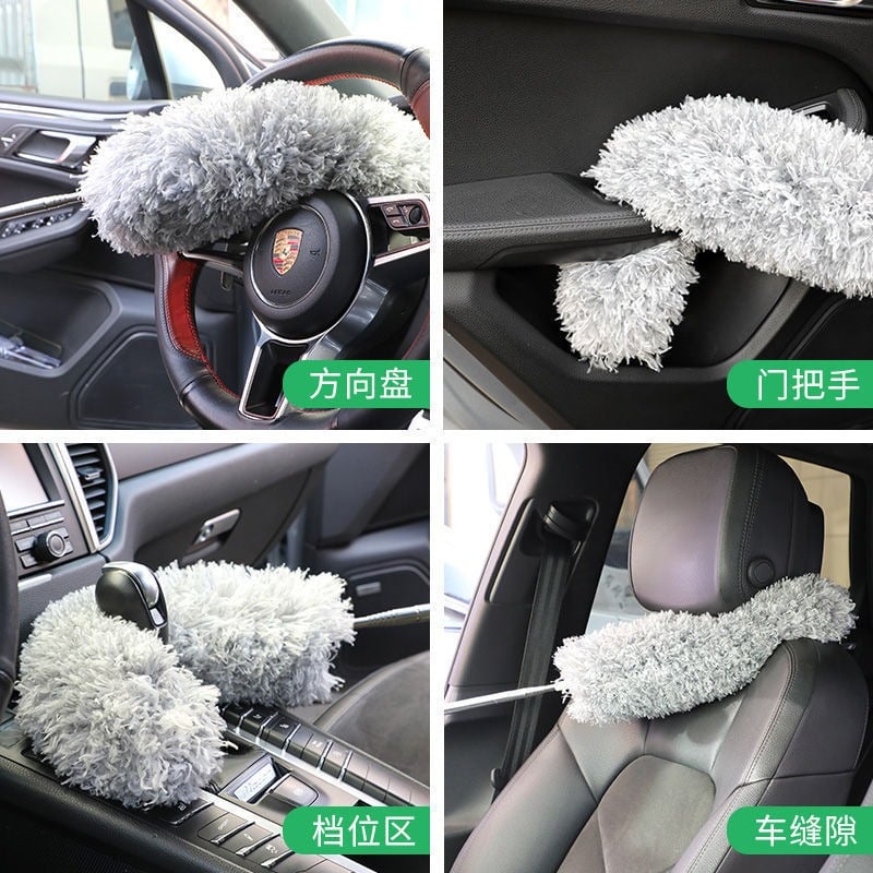 Picture of Extendable Microfiber Duster | Bendable Washable Feather Duster for High Reach Cleaning | Long Handle Dust Cleaner for Ceiling Fan, Furniture & Home Use - Grey