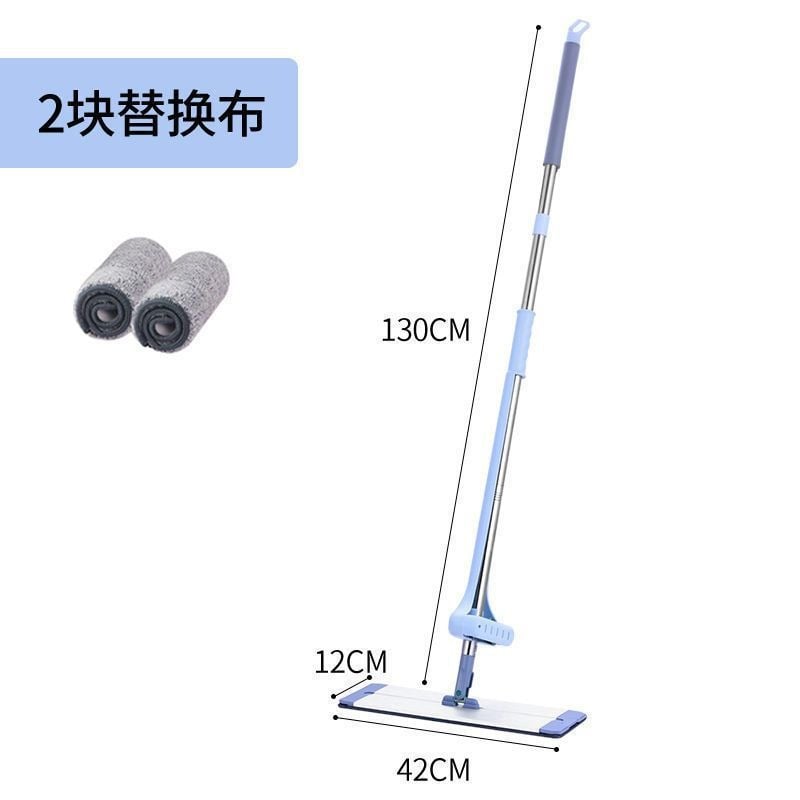 Picture of 42CM Aluminum Alloy Flat Mop | Hands-Free Self-Washing Floor Cleaning Mop | Thick Rod Durable Wet & Dry Mop for Home Kitchen Office | Multi-Color - Grey