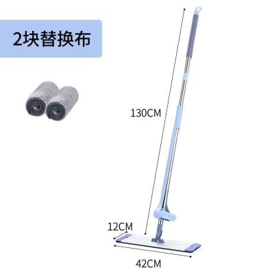 Picture of 42CM Aluminum Alloy Flat Mop | Hands-Free Self-Washing Floor Cleaning Mop | Thick Rod Durable Wet & Dry Mop for Home Kitchen Office | Multi-Color - Grey