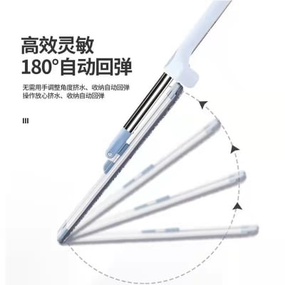 Picture of 42CM Aluminum Alloy Flat Mop | Hands-Free Self-Washing Floor Cleaning Mop | Thick Rod Durable Wet & Dry Mop for Home Kitchen Office | Multi-Color - Grey