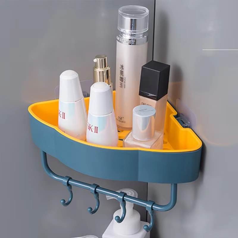 Picture of Plastic Self Adhesive Mini Hanger Hook for Bathroom & Kitchen Corner | Wall Mounted Adhesive Storage Holder | No Drill Waterproof Hanging Hook (Multicolour) - Multicolor