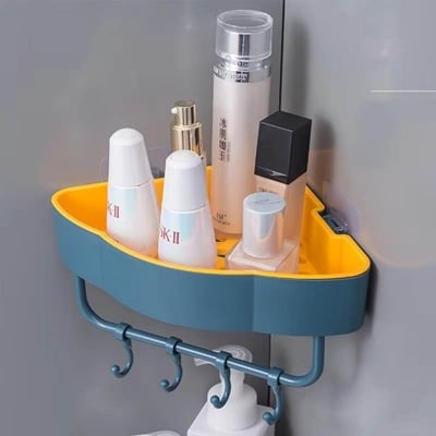 Picture of Plastic Self Adhesive Mini Hanger Hook for Bathroom & Kitchen Corner | Wall Mounted Adhesive Storage Holder | No Drill Waterproof Hanging Hook (Multicolour) - Multicolor