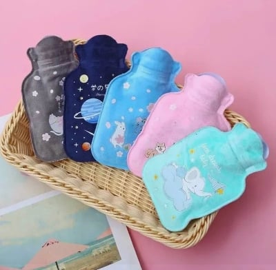 Picture of Baby Mini Hot Water Bag | Soft Velvet Cover Hot Water Bottle for Pain Relief & Winter Warmth | Portable Heat Therapy Bag (Multicolor) - Multicolor