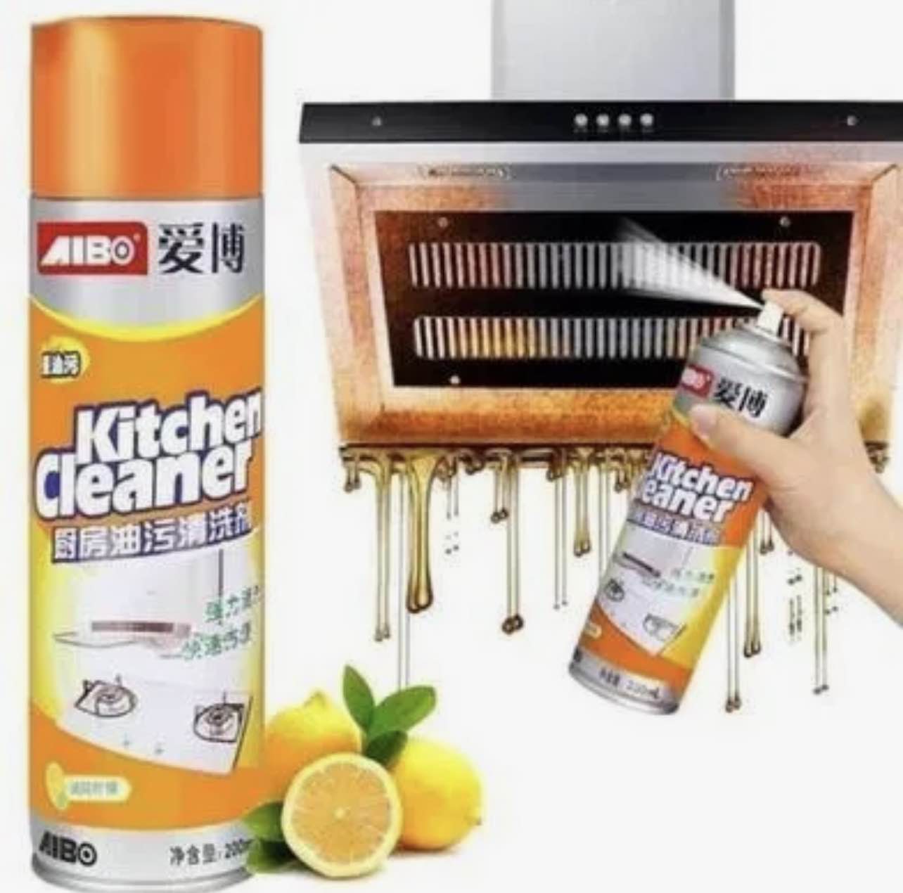 Picture of 500ml Kitchen Cleaning Foam Spray – Powerful Oil & Grease Remover – Orange Fragrance Easy Spray Cleaner for Stove, Sink & Home Surfaces