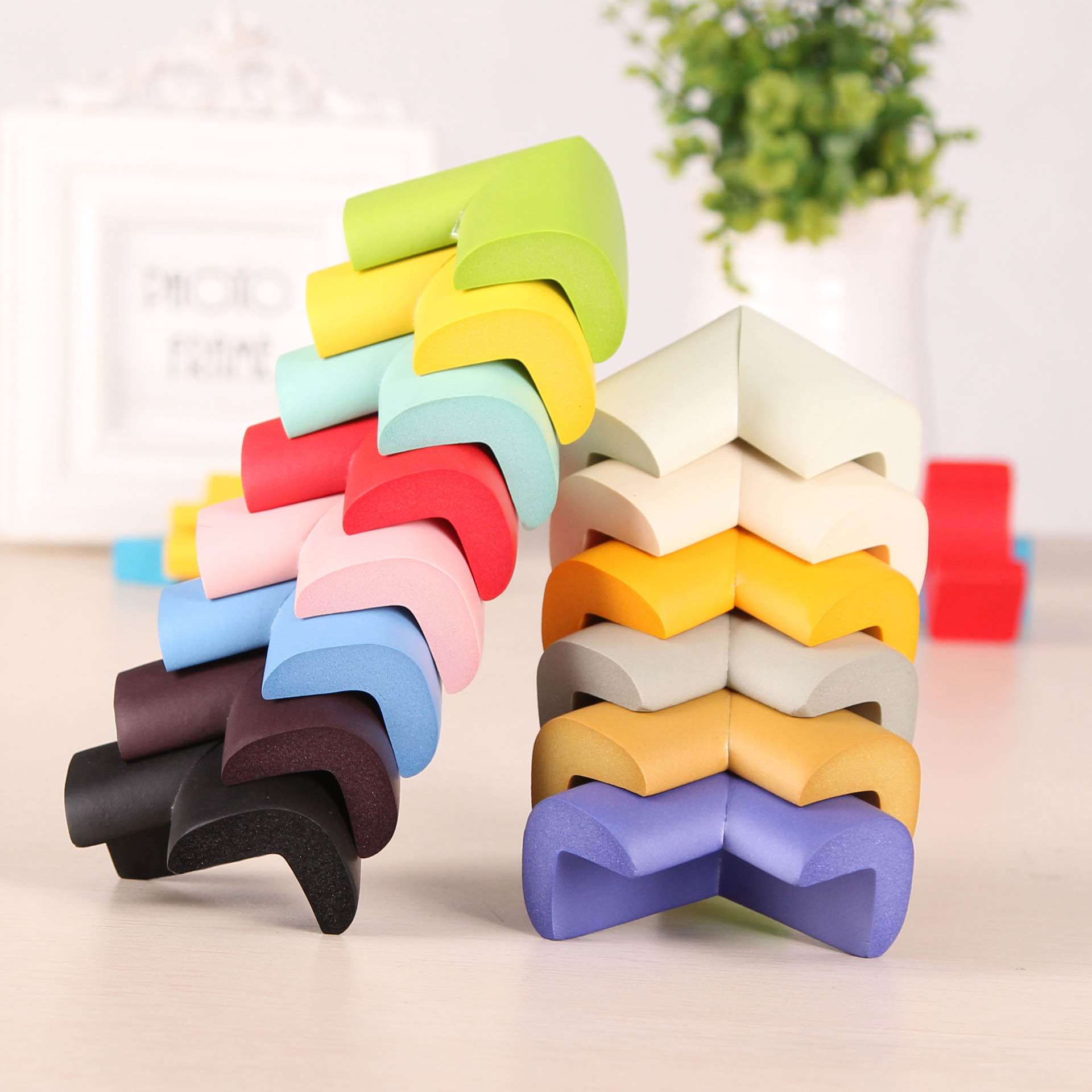 Picture of 4 Pcs Set Baby Safety Foam Corner Protector | Soft Edge Guard for Table & Furniture | Child Safety Corner Guards | Anti-Collision Edge Cushion for Home (Multicolour) - Multicolor