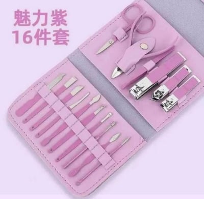 Picture of Multicolor Stainless Steel Nail Cutter Kit for Men & Women – Professional Manicure Pedicure Grooming Set with Leather Case – Travel Nail Care Kit - Multicolor