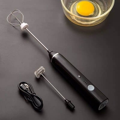 Picture of 2 Way Coffee Foamer & Milk Mixer | Handheld Electric Frother for Coffee, Latte, Cappuccino & Egg Beating | Portable Kitchen Whisk Mixer - Multicolor