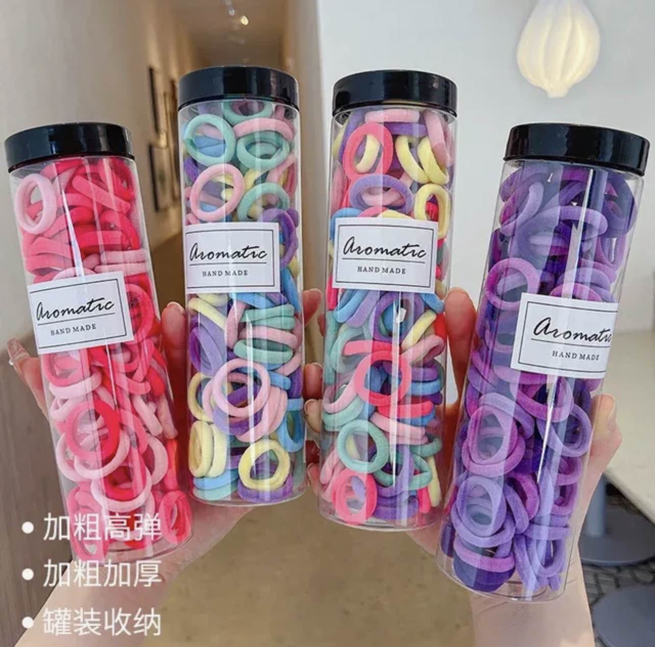 Picture of 100PCS Baby Girl Elastic Hair Bands - Colorful Mini Rubber Bands for Kid's Ponytails & Hair Accessories (Multicolor) - Multicolor
