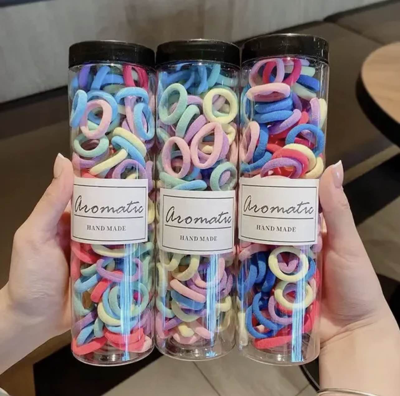 Picture of 100PCS Baby Girl Elastic Hair Bands - Colorful Mini Rubber Bands for Kid's Ponytails & Hair Accessories (Multicolor) - Multicolor