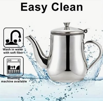 Picture of 480ml / 24oz Stainless Steel Oil Pot – Kitchen Oil Dispenser Bottle with Filter – Large Capacity Leak Proof Oil Storage Jar for Cooking Oil, Soy Sauce, Vinegar & Coffee - Not Specified