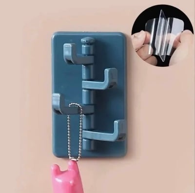 Picture of Strong Self Adhesive Wall Hook (1Pc) – Heavy Duty Punch Free Coat, Bag & Towel Hanger – Waterproof Wall Mounted Hook for Home (Multicolor) - Multicolor
