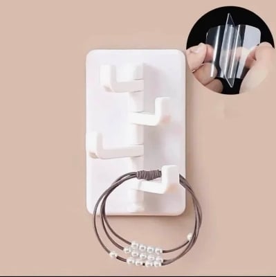 Picture of Strong Self Adhesive Wall Hook (1Pc) – Heavy Duty Punch Free Coat, Bag & Towel Hanger – Waterproof Wall Mounted Hook for Home (Multicolor) - Multicolor