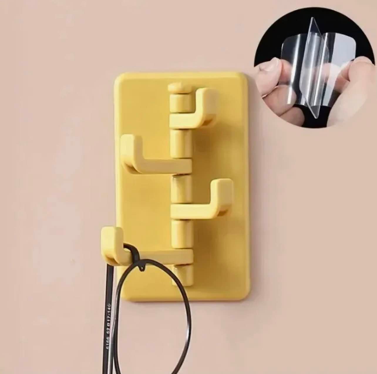 Picture of Strong Self Adhesive Wall Hook (1Pc) – Heavy Duty Punch Free Coat, Bag & Towel Hanger – Waterproof Wall Mounted Hook for Home (Multicolor) - Multicolor
