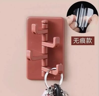 Picture of Strong Self Adhesive Wall Hook (1Pc) – Heavy Duty Punch Free Coat, Bag & Towel Hanger – Waterproof Wall Mounted Hook for Home (Multicolor) - Multicolor