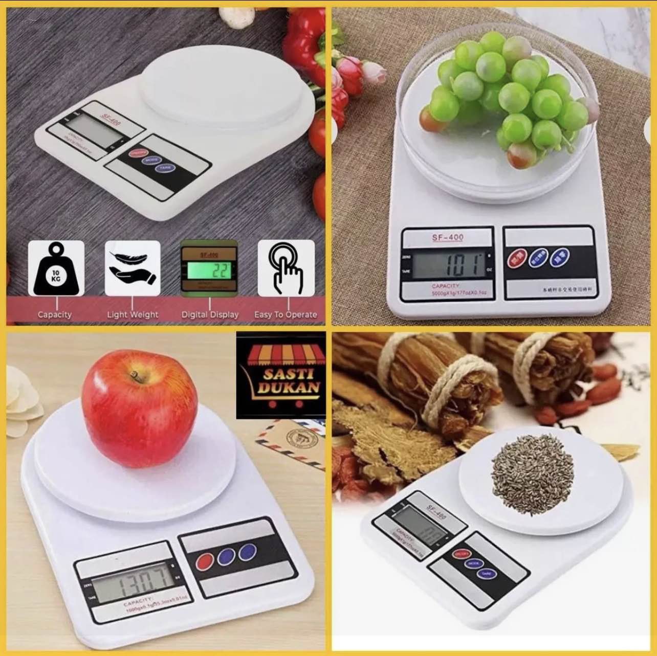 Picture of 10kg Digital Kitchen Scale | Electronic Food Weighing Scale with 1g Accuracy | Household Baking & Cooking Weight Machine | Battery Included - Not Specified