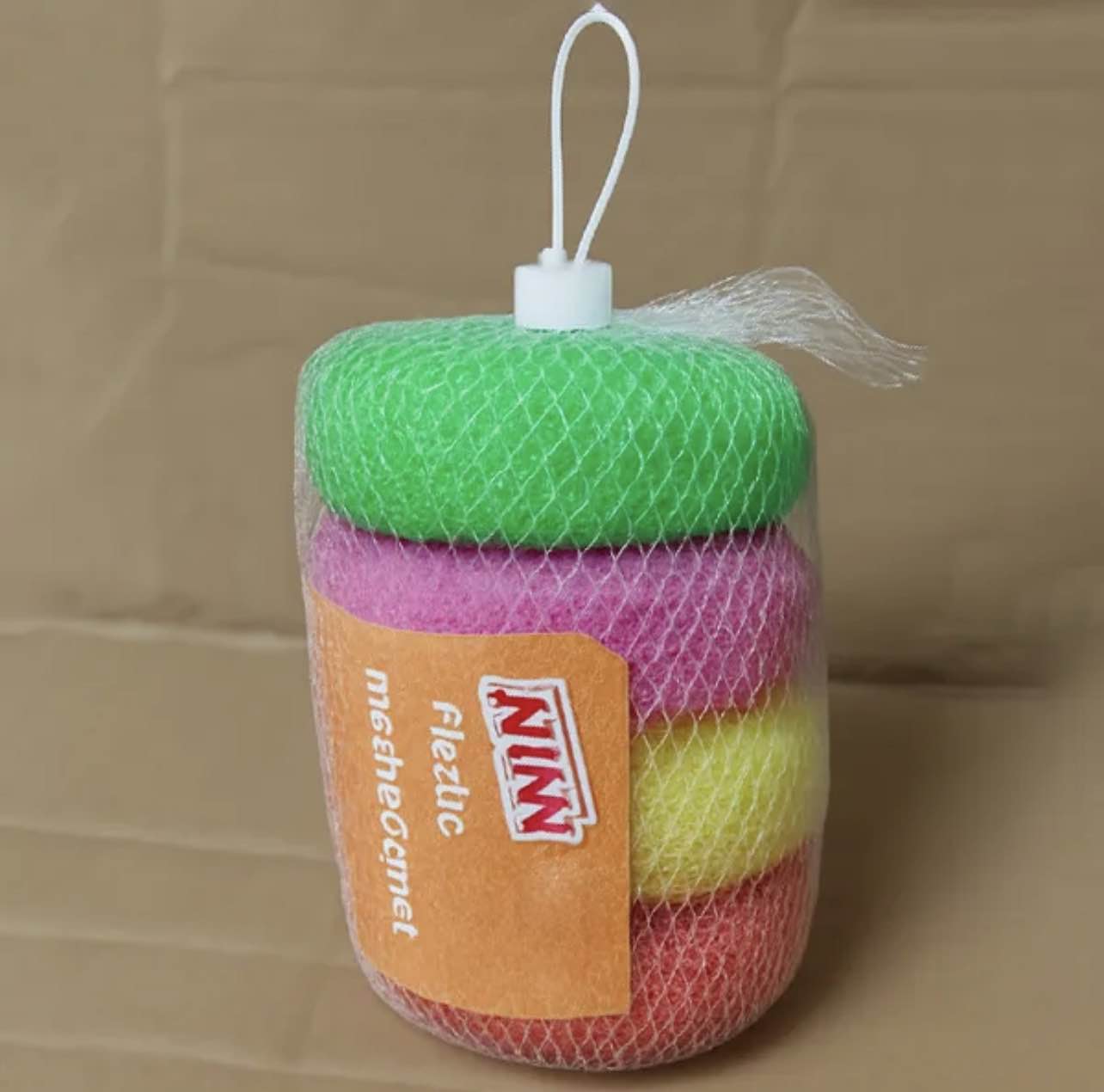 Picture of 4 Pcs Plastic Scrubber Dish Washing Sponge – Heavy Duty Scourer Pad for Kitchen Cleaning – Bowl, Plate & Utensil Cleaning Scrub Pad Set - Multicolor