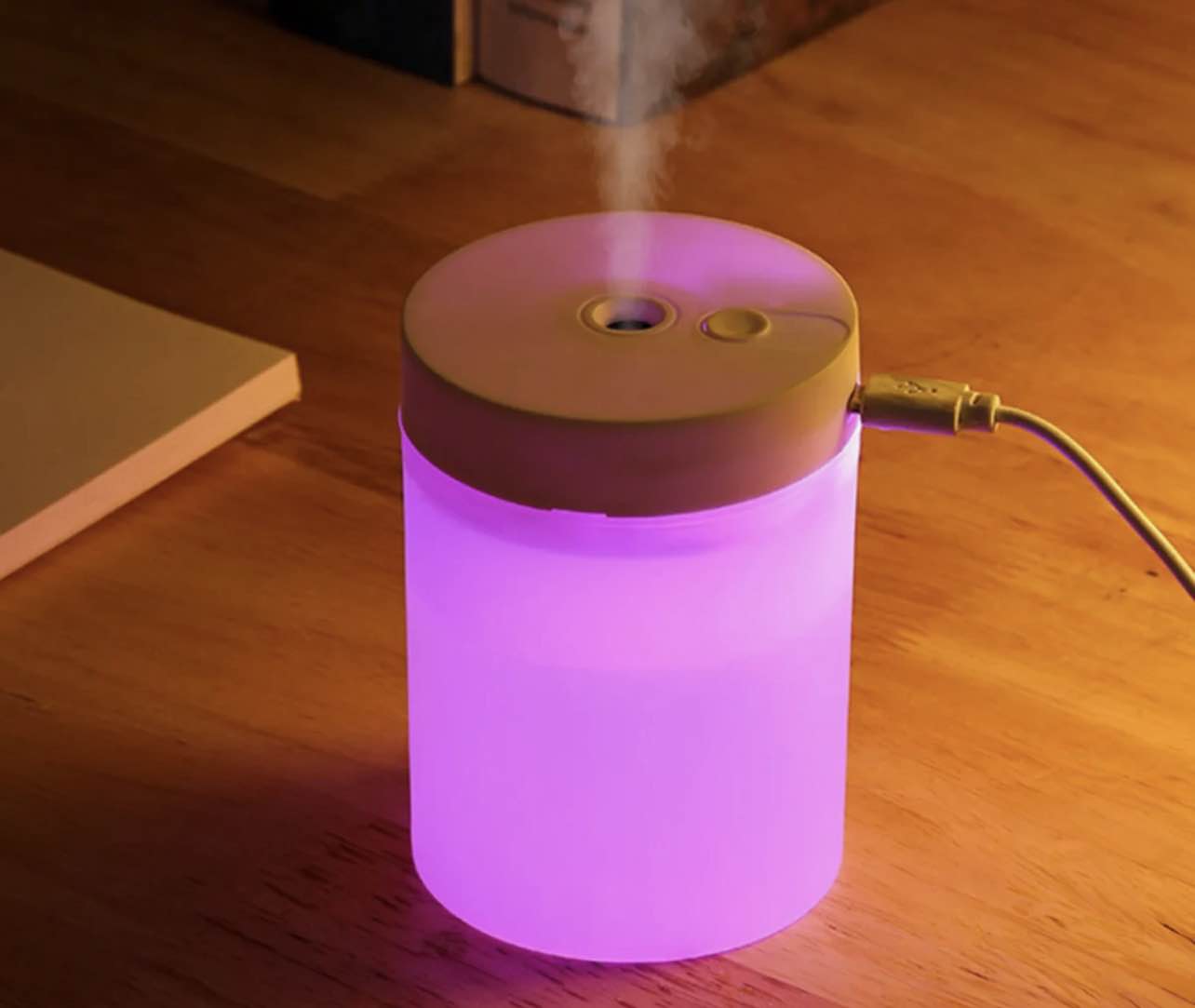 Picture of Colorful Ultrasonic Mini Humidifier – USB Aromatherapy Diffuser Mist Sprayer for Home, Office & Car - Multicolor