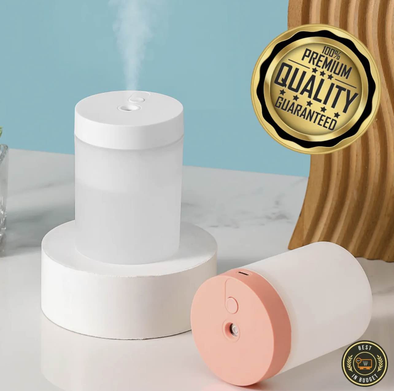 Picture of Colorful Ultrasonic Mini Humidifier – USB Aromatherapy Diffuser Mist Sprayer for Home, Office & Car - Multicolor