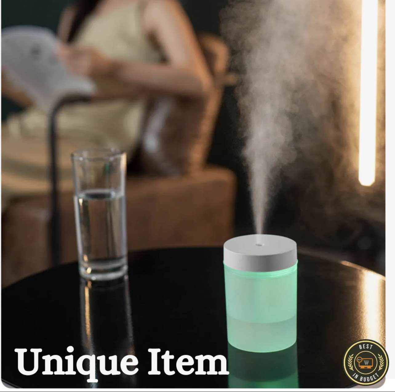 Picture of Colorful Ultrasonic Mini Humidifier – USB Aromatherapy Diffuser Mist Sprayer for Home, Office & Car - Multicolor