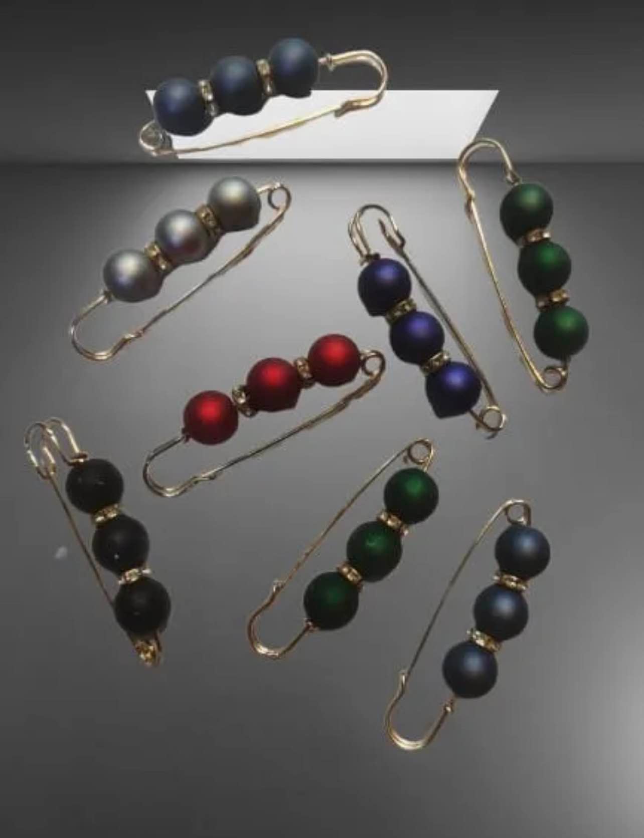 Picture of Hijab Pins & Brooch Set – Beautiful Imported Premium Quality Metal Safety Pins for Women (6 Pcs Set) - Multicolor