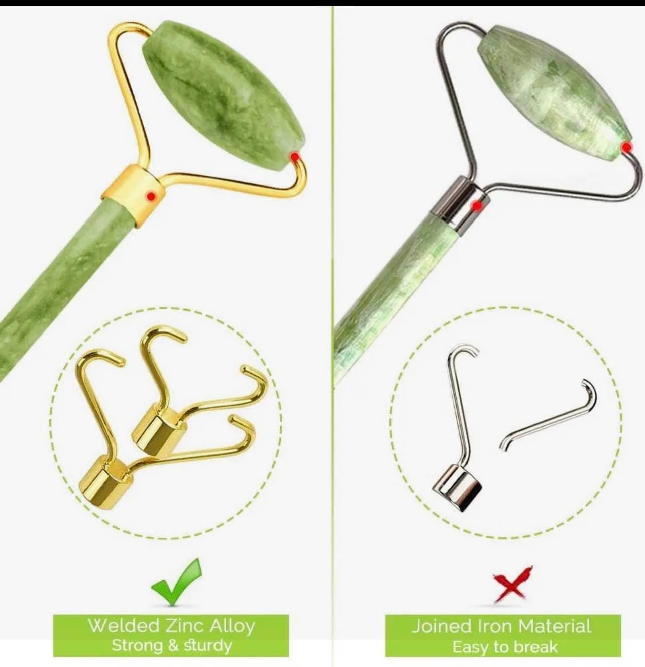 Picture of 2PCS Jade Roller & Gua Sha Set – Natural Resin Facial Massage Roller and Scraping Board for Face, Neck & Body Skin Care - Multicolor